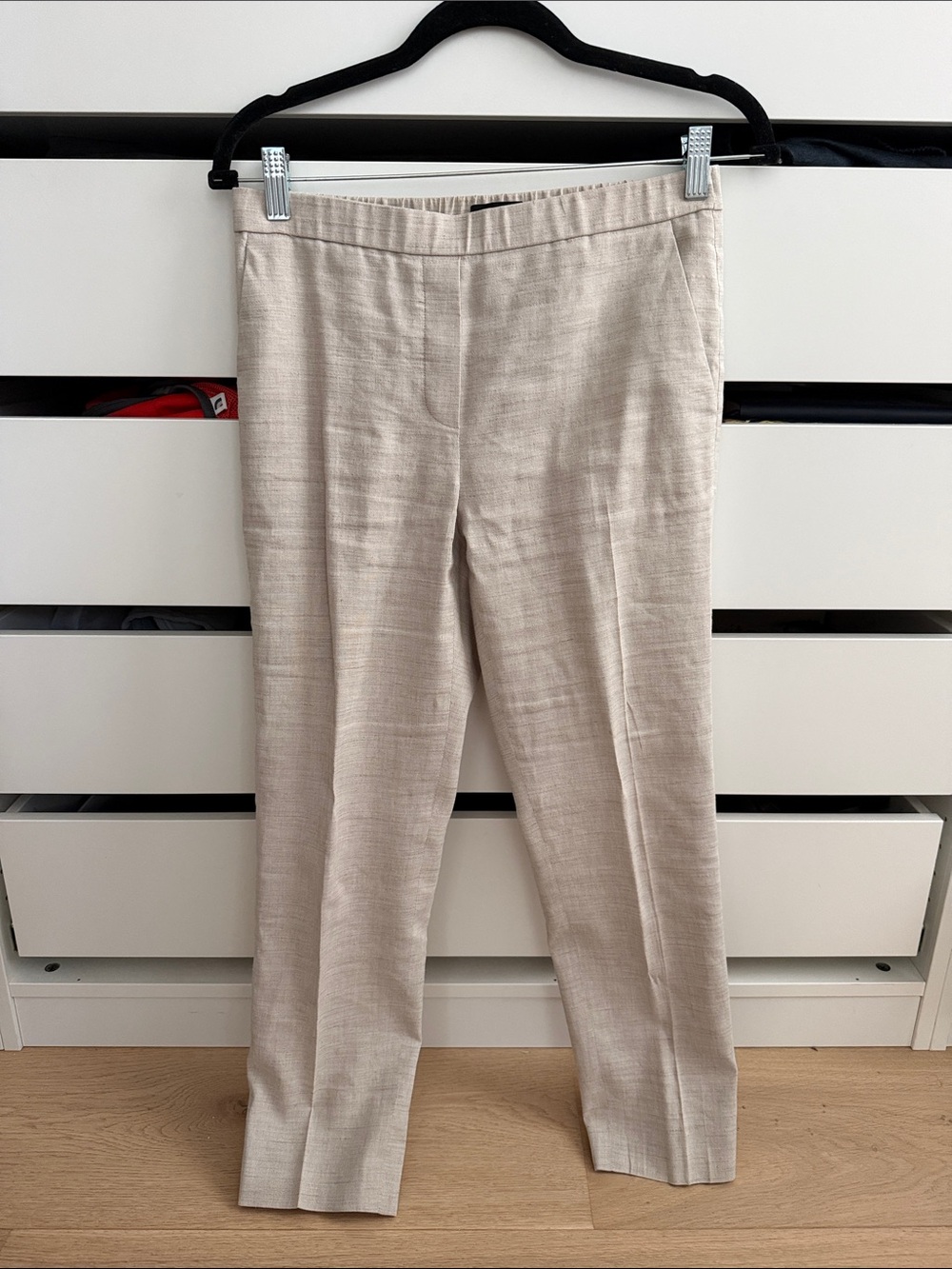 Theory Slim Dress Pants in Light Beige